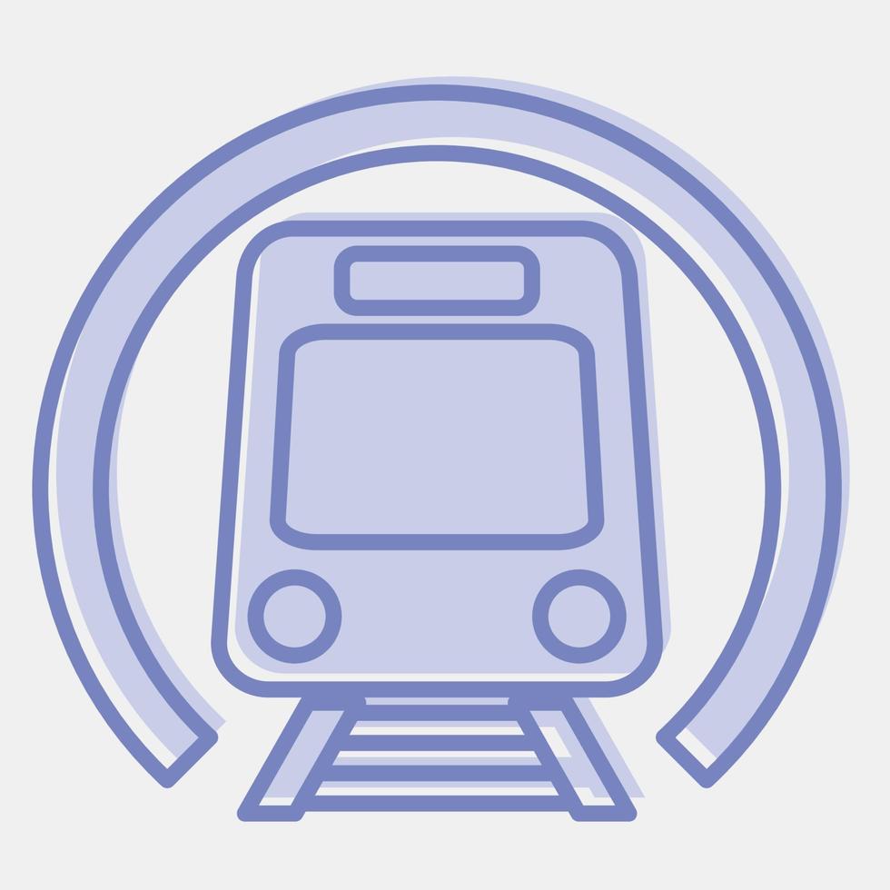 metro icono. elementos de transporte. iconos en estilo de dos tonos. bueno para impresiones, carteles, logotipos, letreros, anuncios, etc. vector