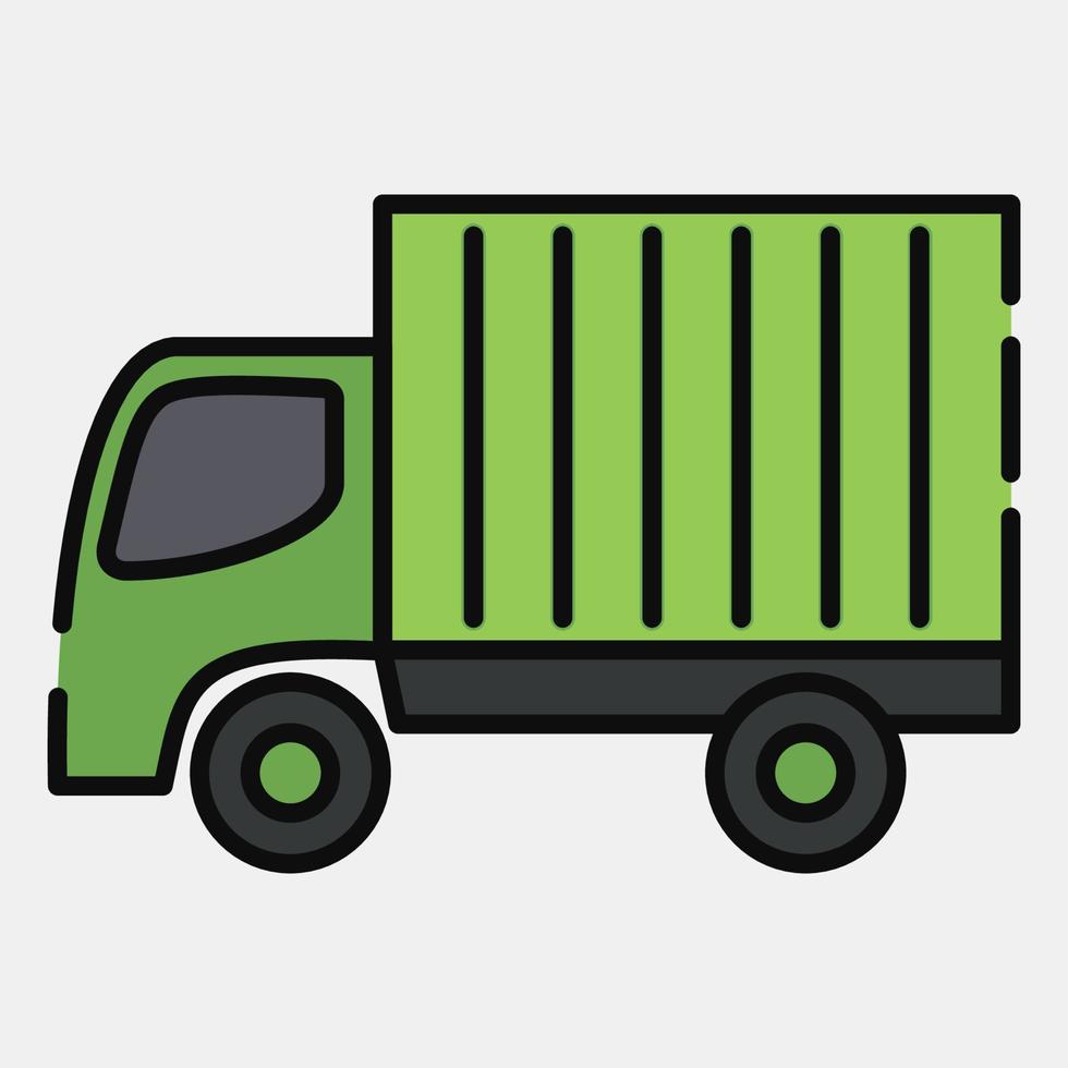 Icon truck. Transportation elements. Icons in filled line style. Good for prints, posters, logo, sign, advertisement, etc. vector