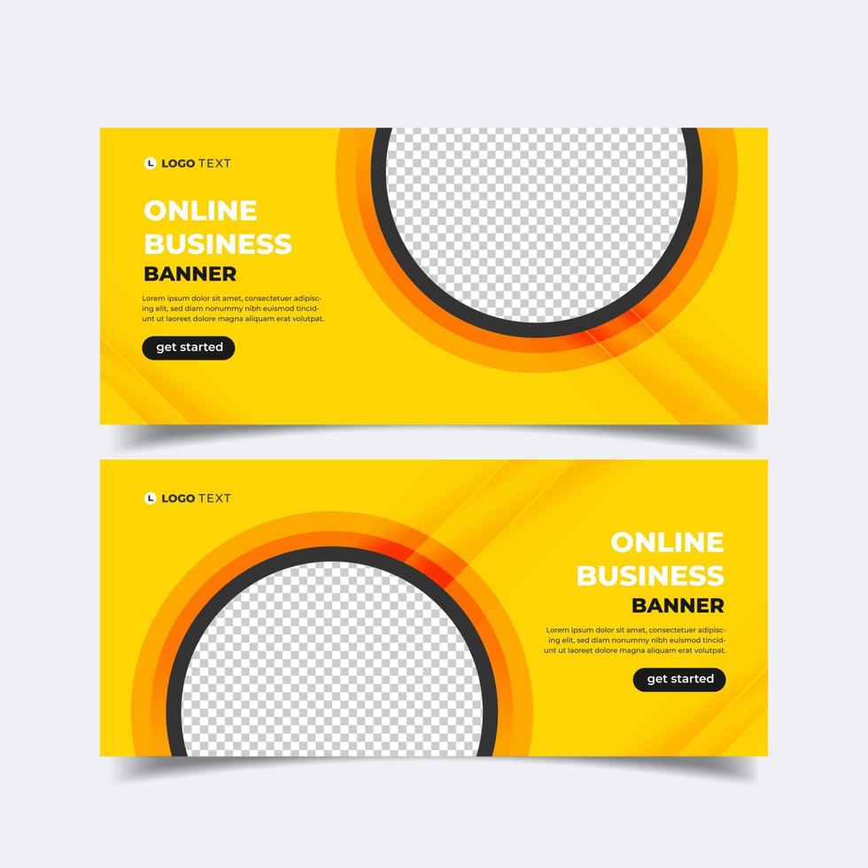 Business horizontal banner template design. social media banner vector background