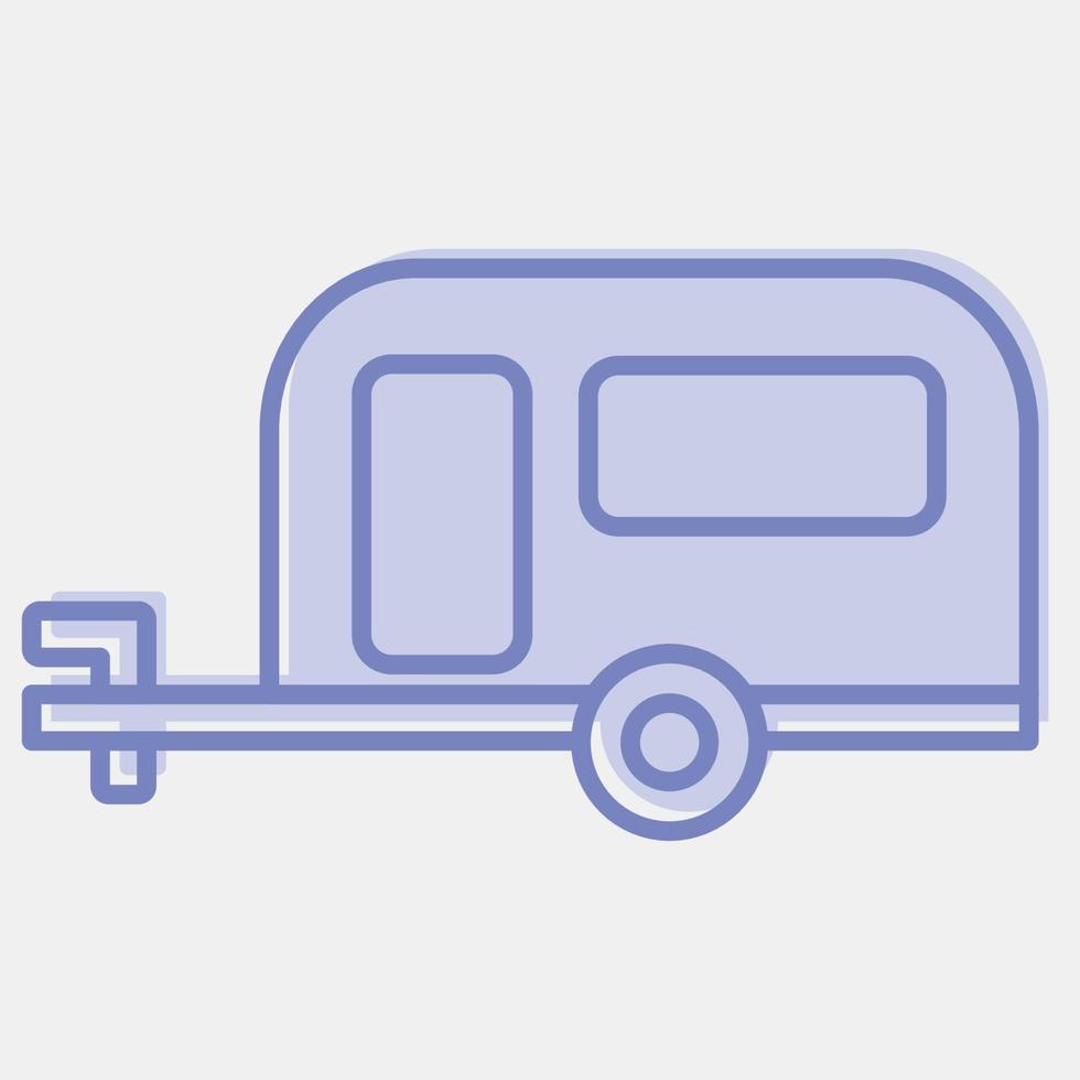 caravana de iconos. elementos de transporte. iconos en estilo de dos tonos. bueno para impresiones, carteles, logotipos, letreros, anuncios, etc. vector