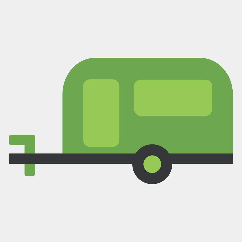 Icon caravan. Transportation elements. Icons in flat style. Good for prints, posters, logo, sign, advertisement, etc. vector