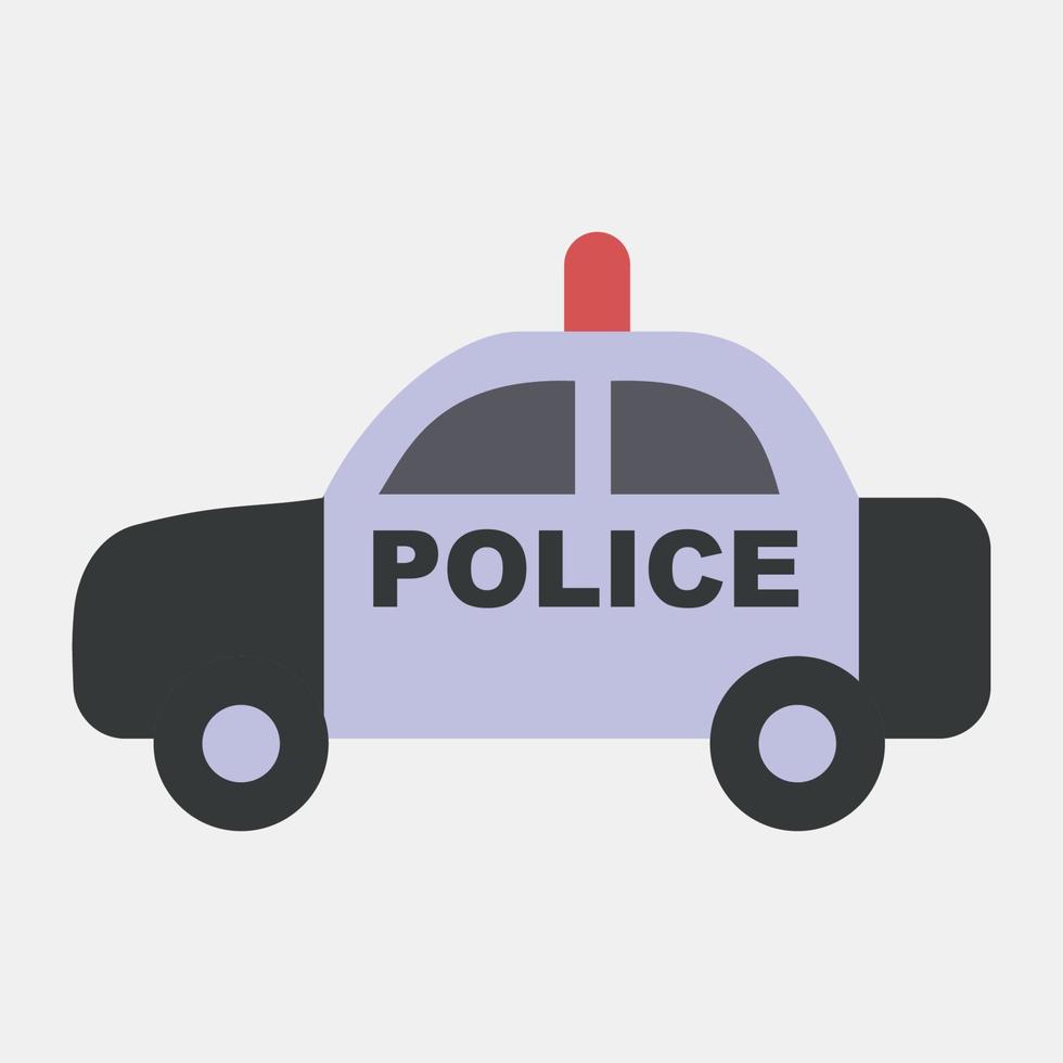 icono de coche de policía. elementos de transporte. iconos de estilo plano. bueno para impresiones, carteles, logotipos, letreros, anuncios, etc. vector