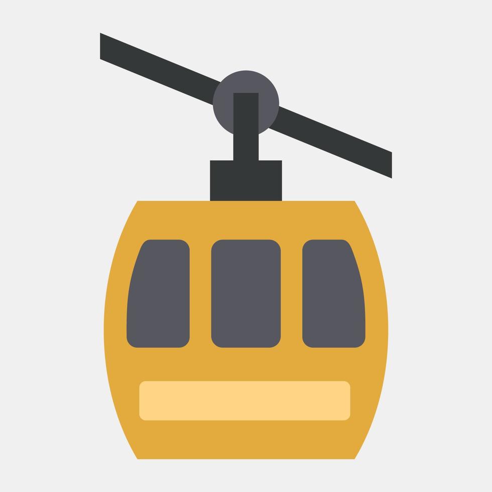 Icon cable car. Transportation elements. Icons in flat style. Good for prints, posters, logo, sign, advertisement, etc. vector