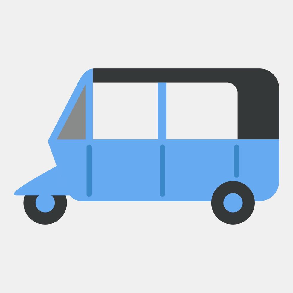 Icon bajaj. Transportation elements. Icons in flat style. Good for prints, posters, logo, sign, advertisement, etc. vector