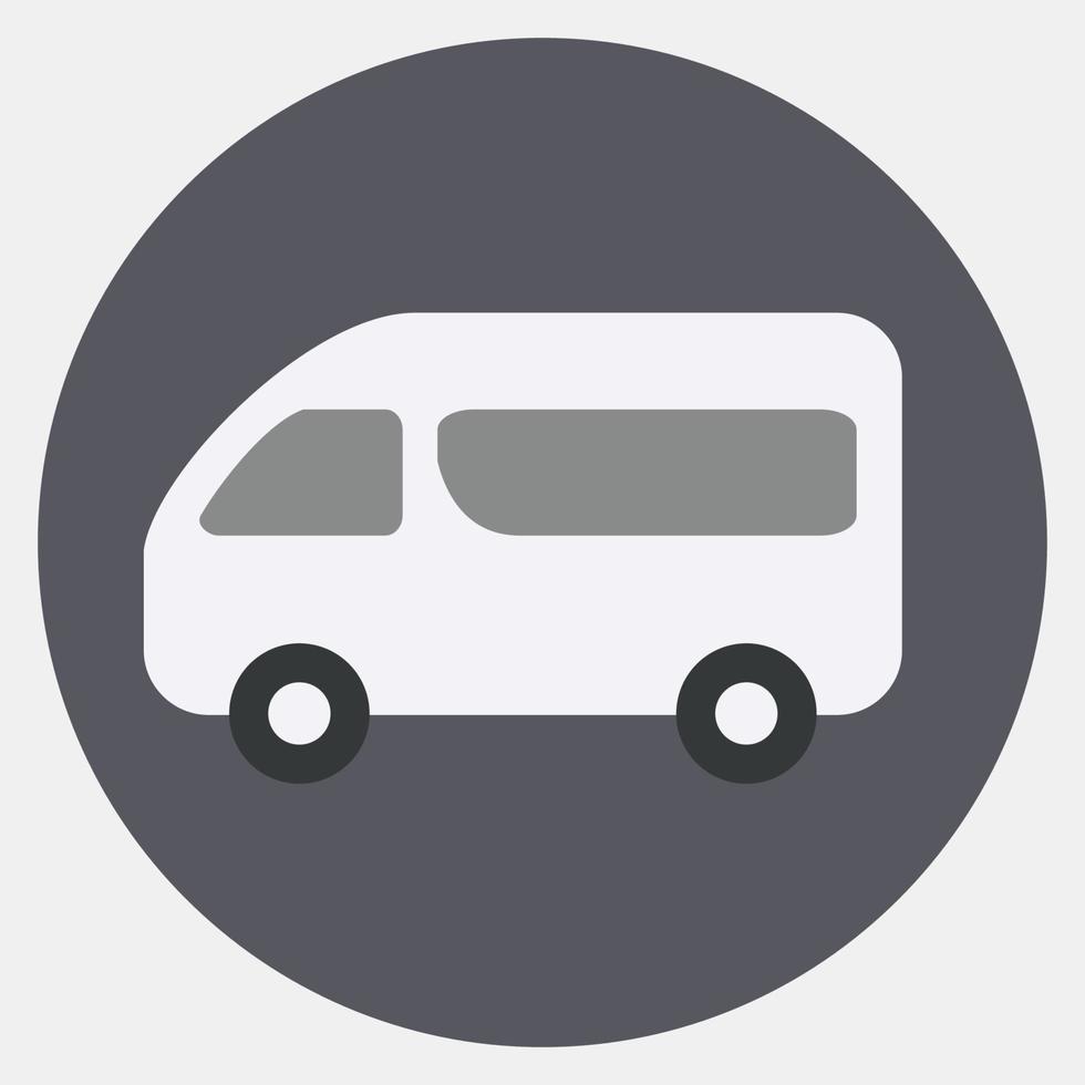Icon van. Transportation elements. Icons in color mate style. Good for prints, posters, logo, sign, advertisement, etc. vector