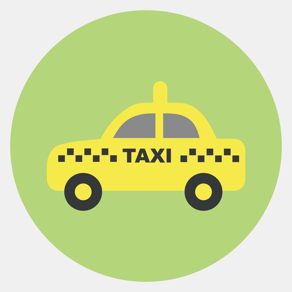 Icon taxi. Transportation elements. Icons in color mate style. Good for prints, posters, logo, sign, advertisement, etc. vector