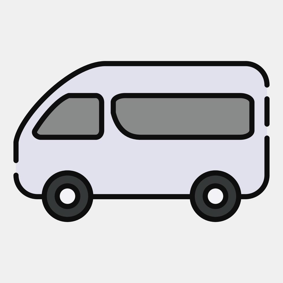 furgoneta icono. elementos de transporte. iconos en estilo de línea rellena. bueno para impresiones, carteles, logotipos, letreros, anuncios, etc. vector