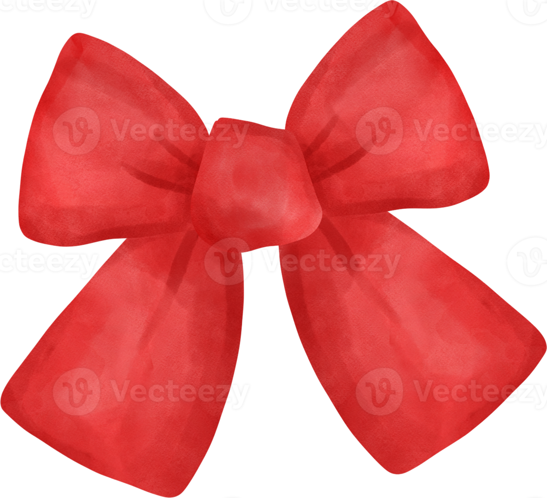 cute red ribbon hair bow tie watercolour illustration png