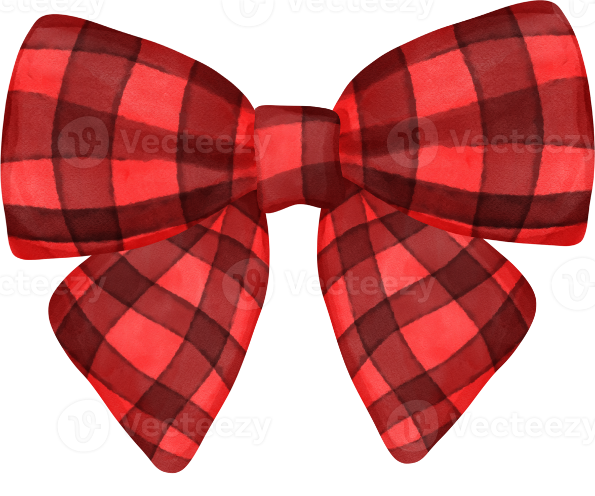 cute check striped ribbon hair bow tie watercolour illustration png