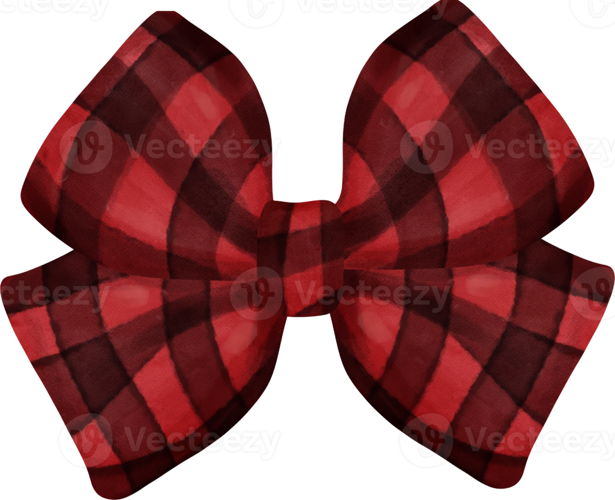 cute check striped ribbon hair bow tie watercolour illustration png