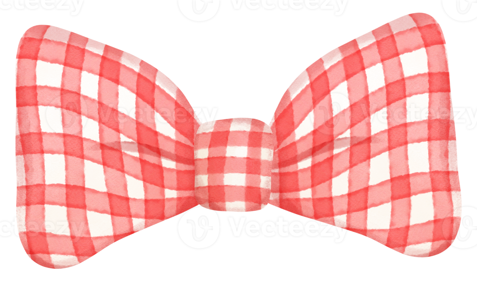 cute check striped ribbon hair bow tie watercolour illustration png