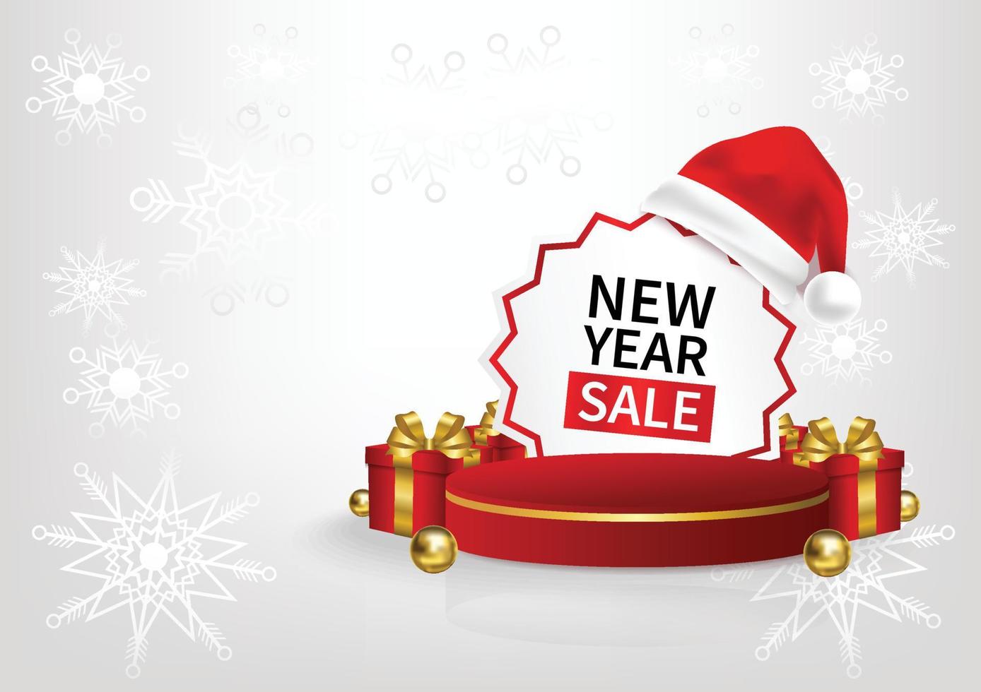 new year sale product display banner on white background vector