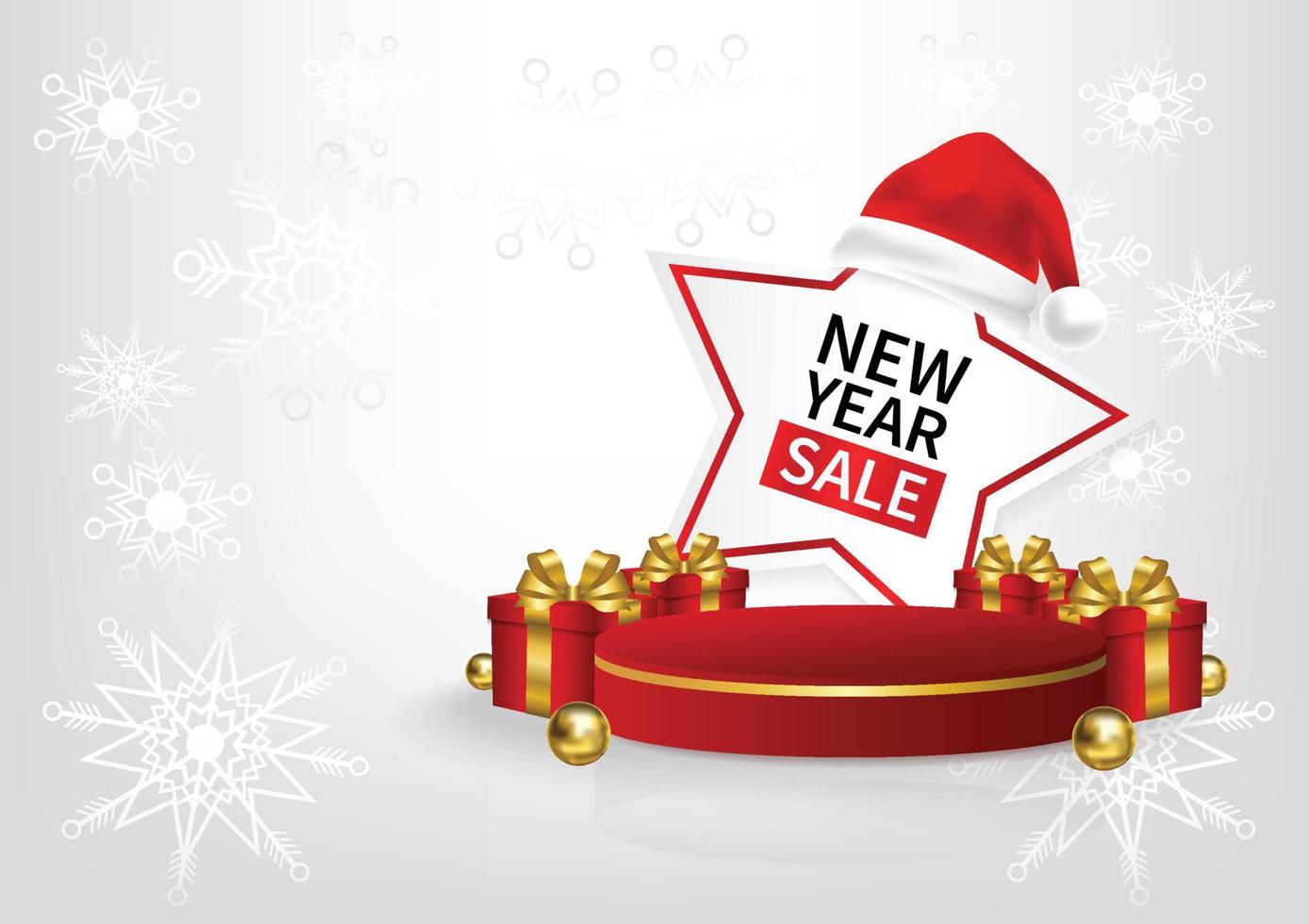 new year sale promotion product display banner design vector