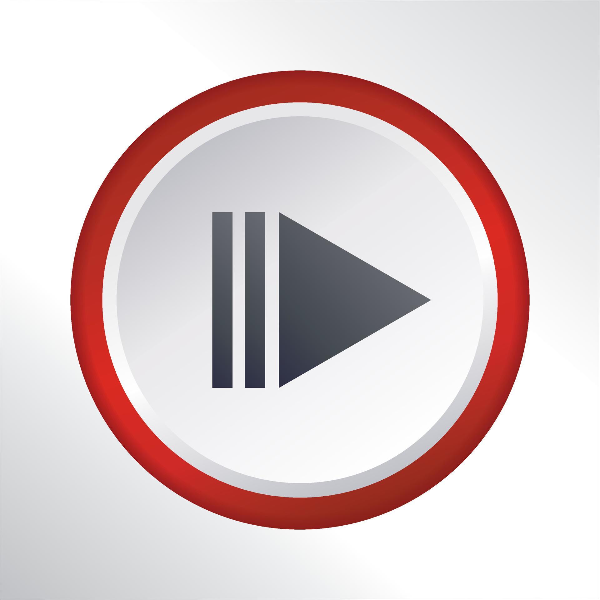 play button flat icon button with red gradient circle vector design ...
