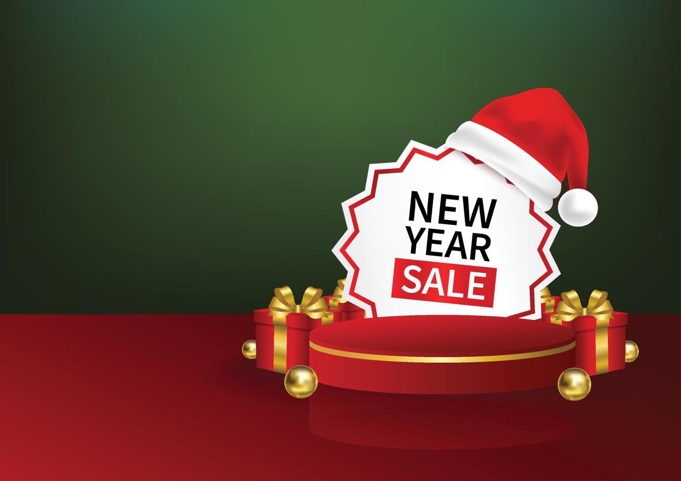 new year sale product display banner christmas background vector