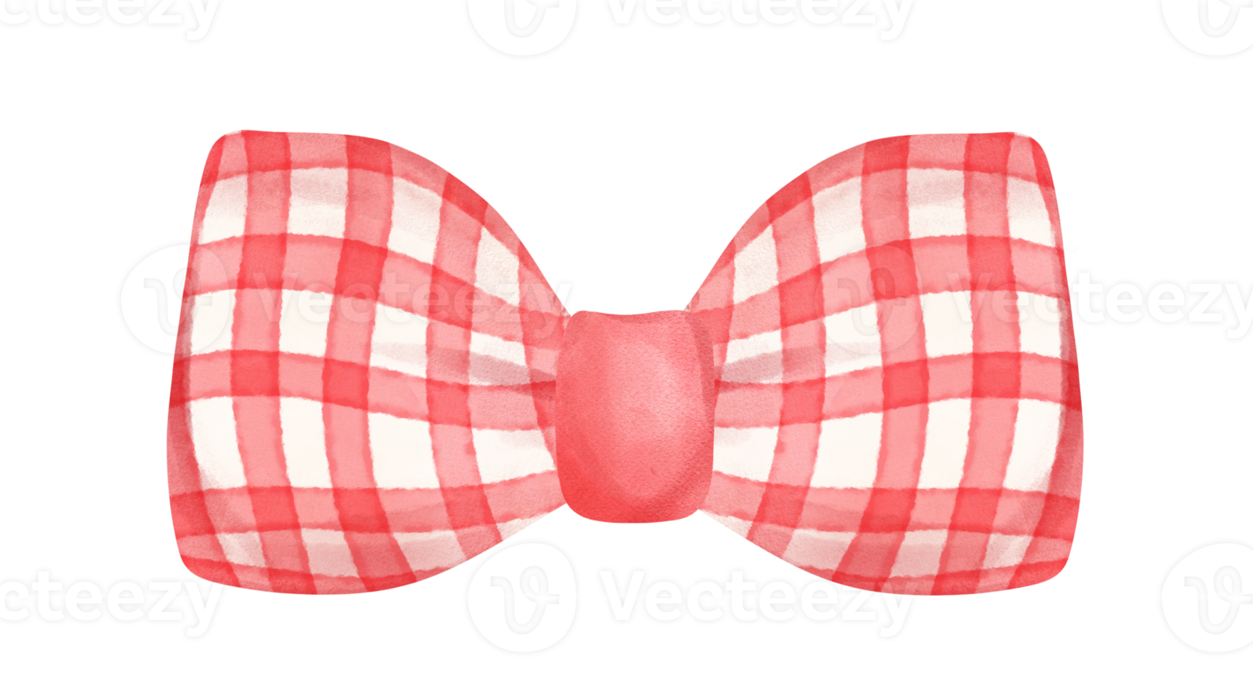 cute check striped ribbon hair bow tie watercolour illustration png