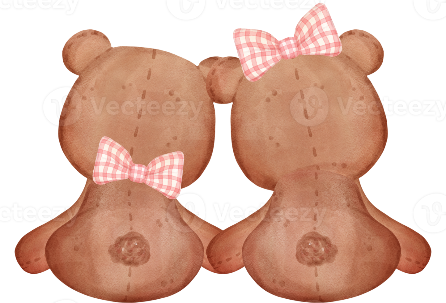 schattig twee teddy bears Valentijn karakter tekenfilm waterverf png