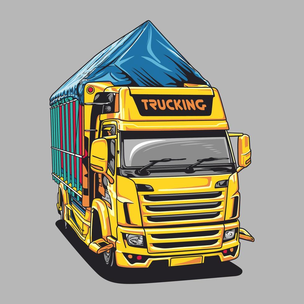 Ilustración de vector de camión de transporte de carga