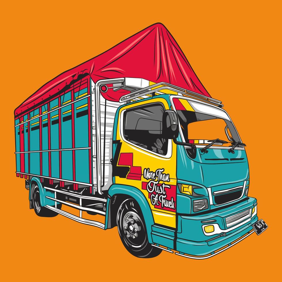 logística de ilustración y diseño de vector de camión de reparto