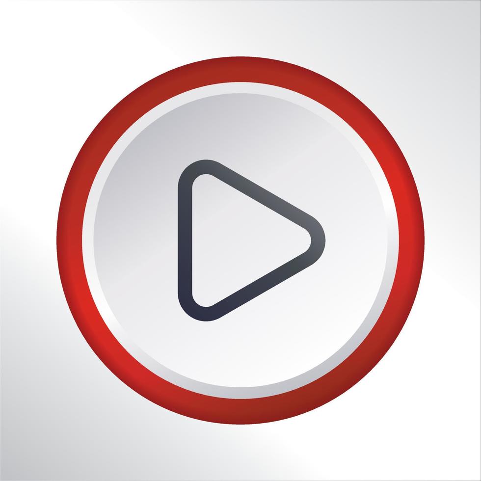 play button flat icon button with red gradient circle vector design