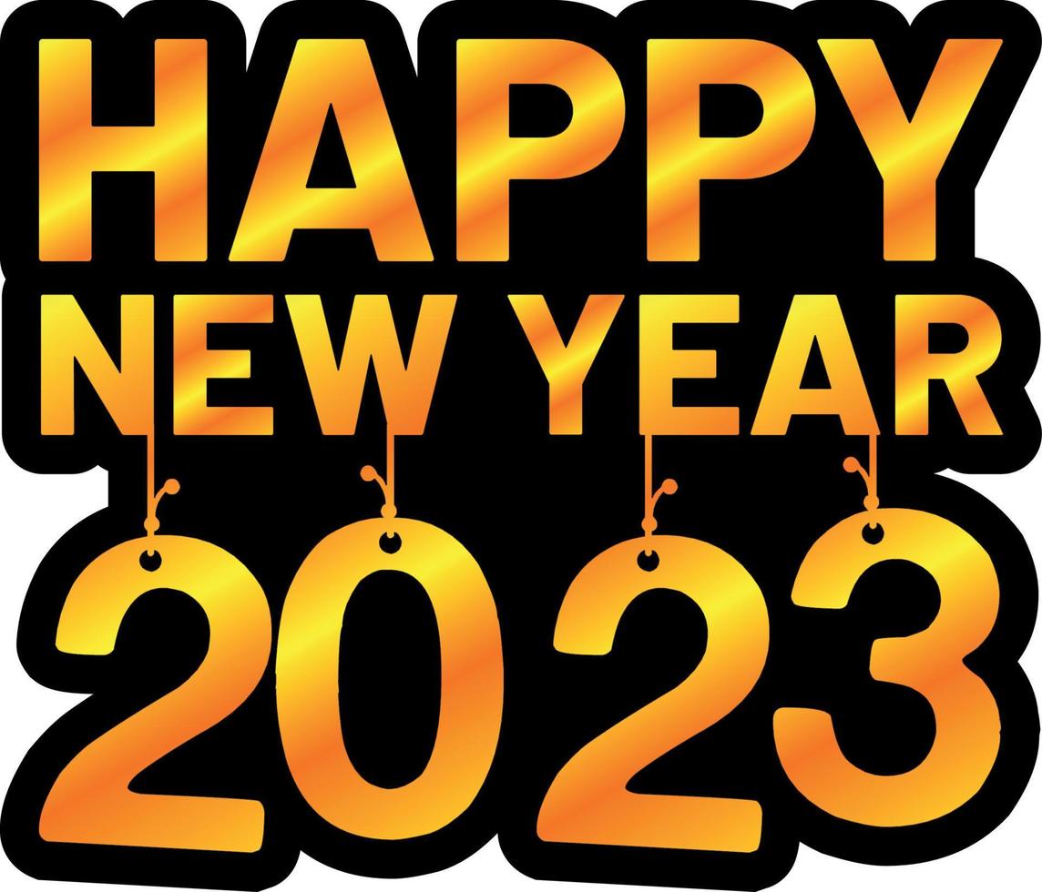 2023 sticker design, new year sticker design 2023 vector