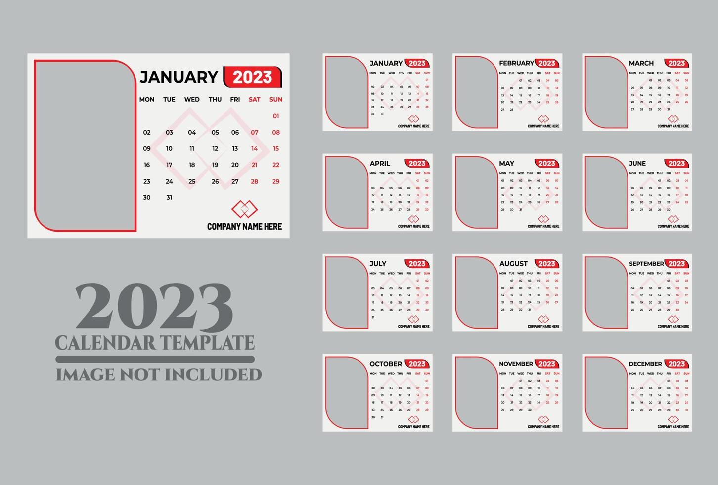 Modern Desk calendar 2023 template design vector