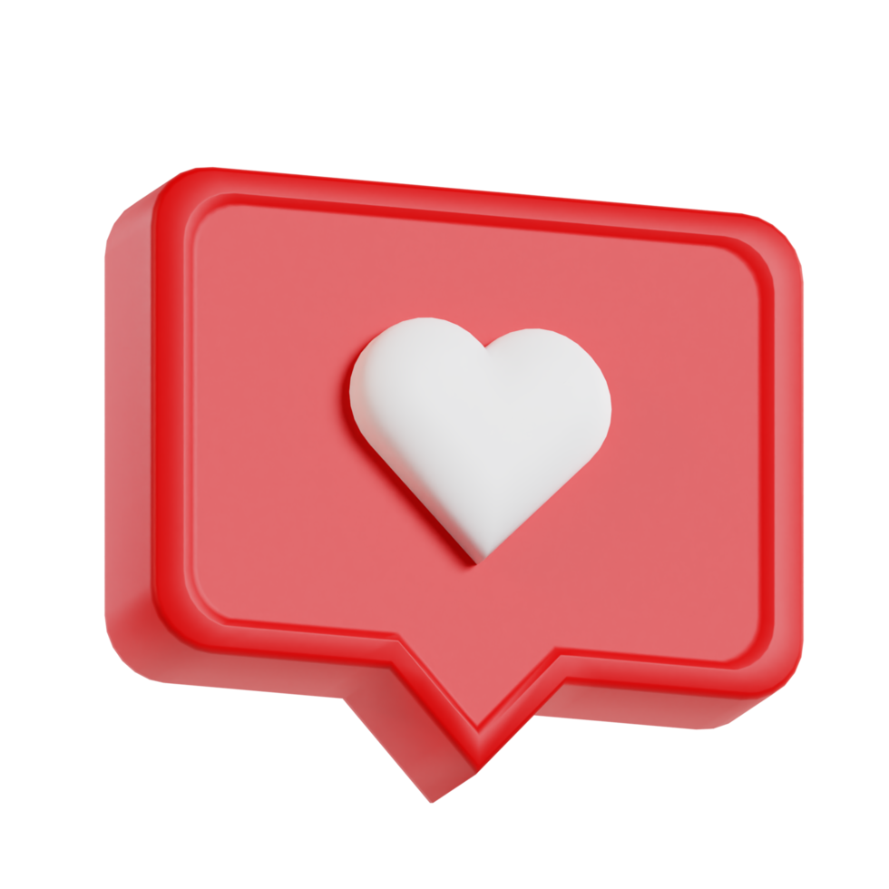 love icon 3d rendering png