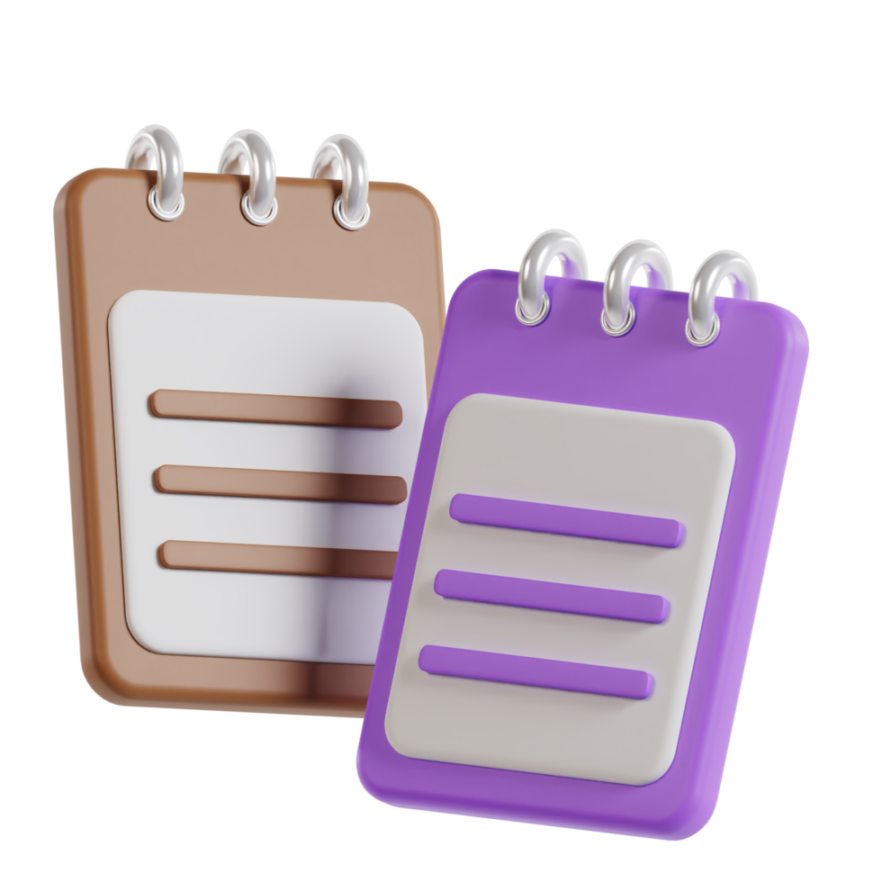 icono de cuaderno renderizado 3d png