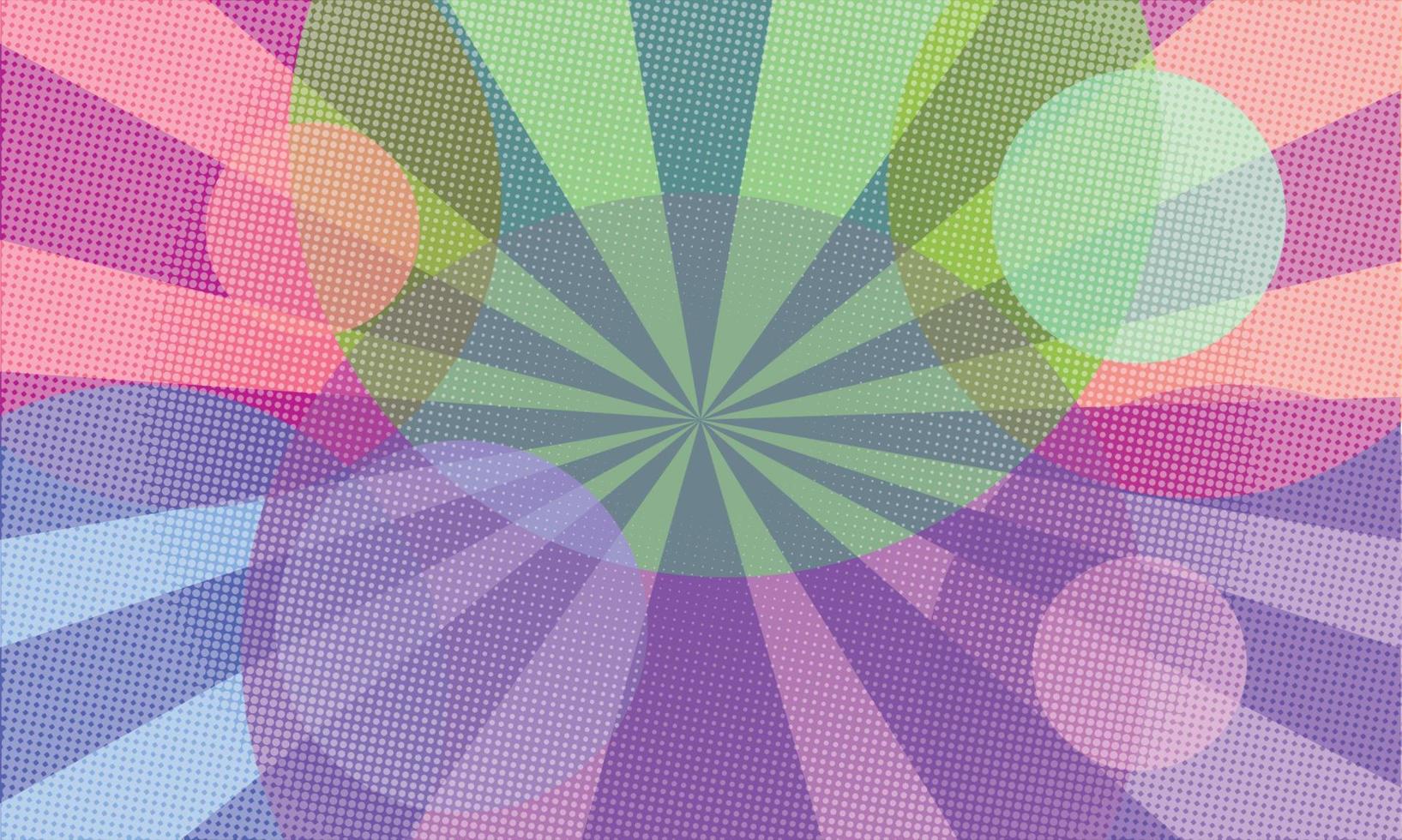 Colorful Sunburst with Halftone Effect Background vector