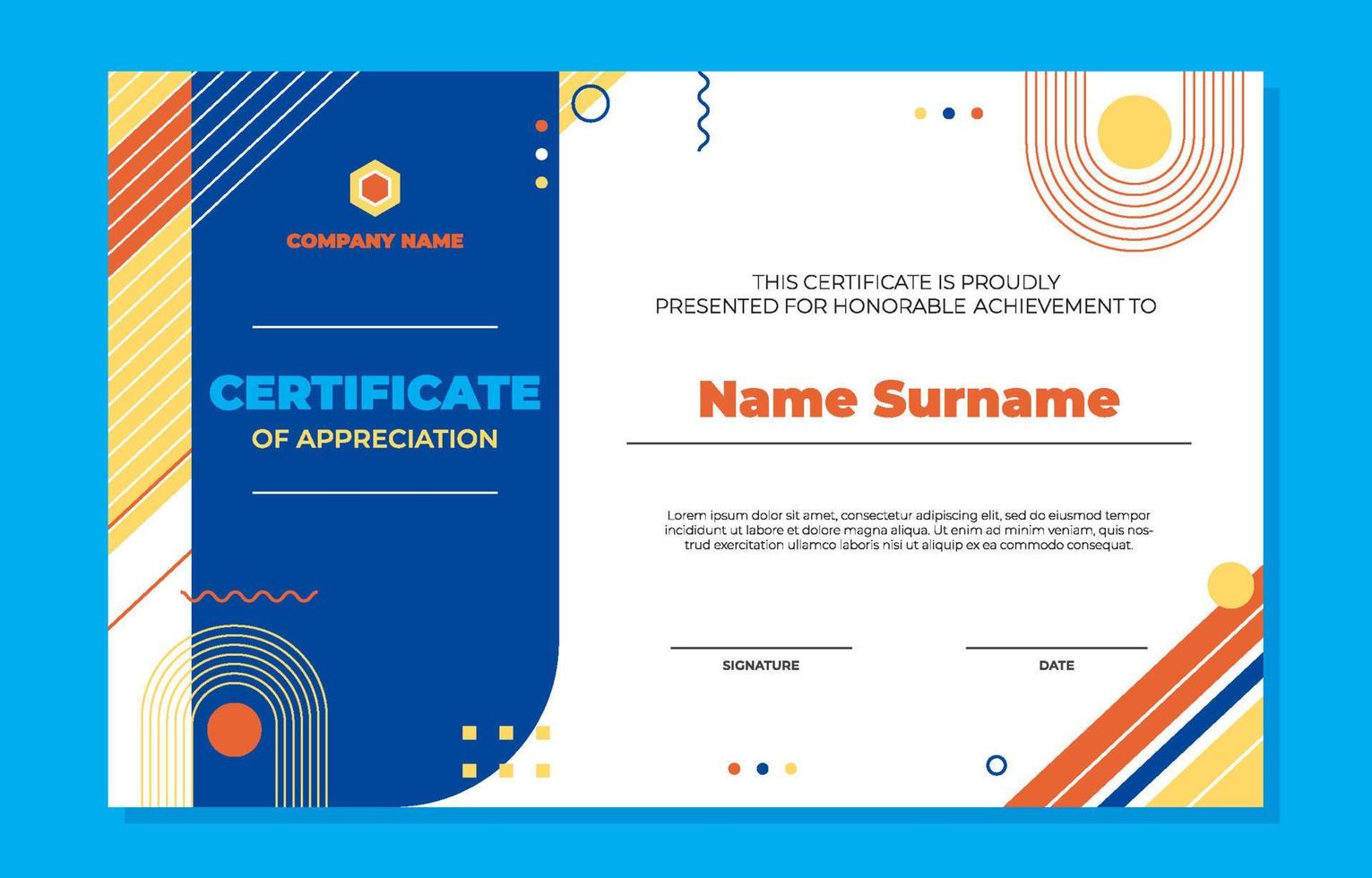 Flat Modern Certificate vector