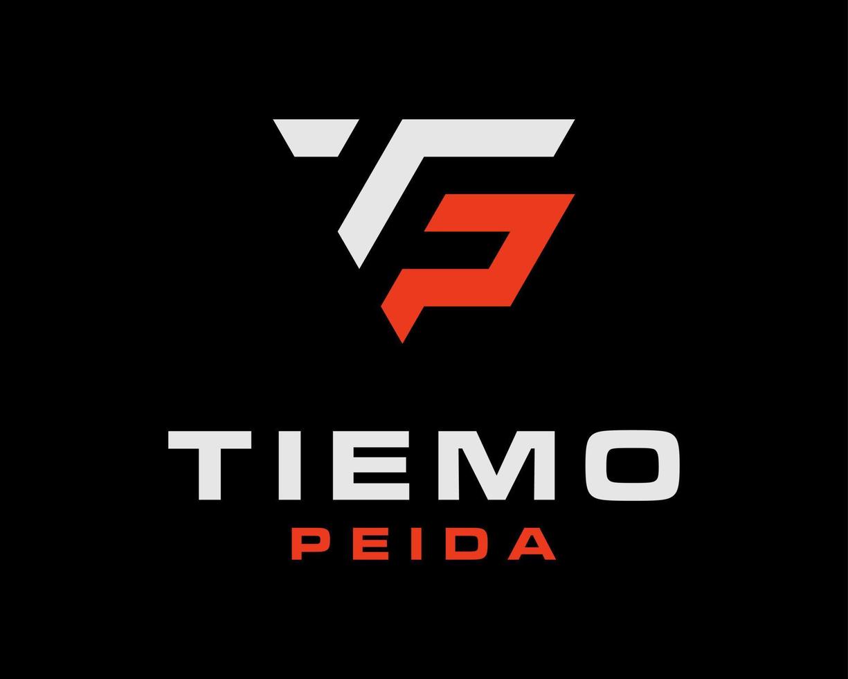 letra tp pt monograma geométrico deportes moderno fuerza futurismo audaz elegante marca vector logo diseño