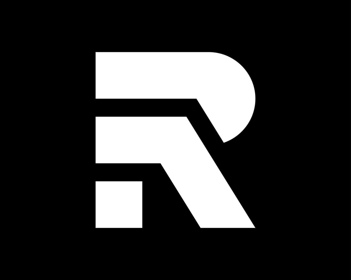 letra r monograma moderno geométrico futuro contemporáneo sencillo mínimo único marca vector logo diseño
