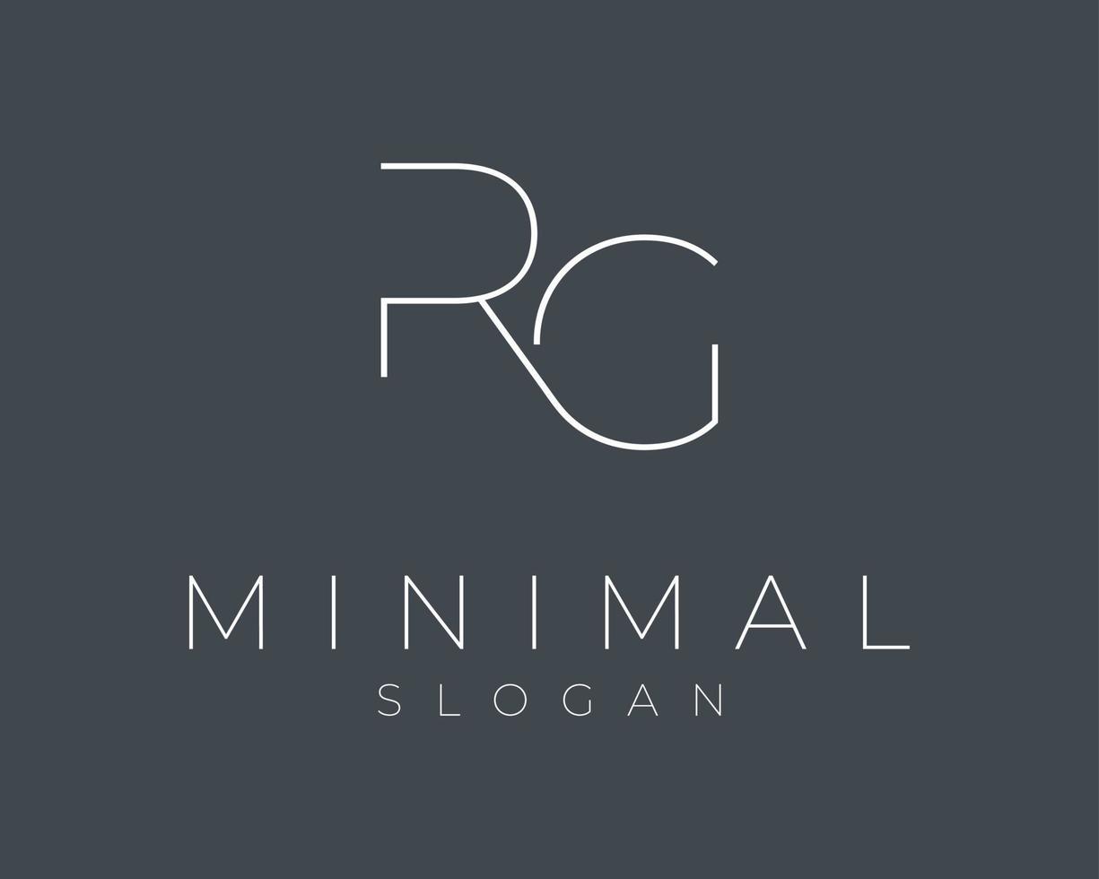 letra rg monograma minimalista simple línea mínima delgado elegante elegante lujo vector logo diseño