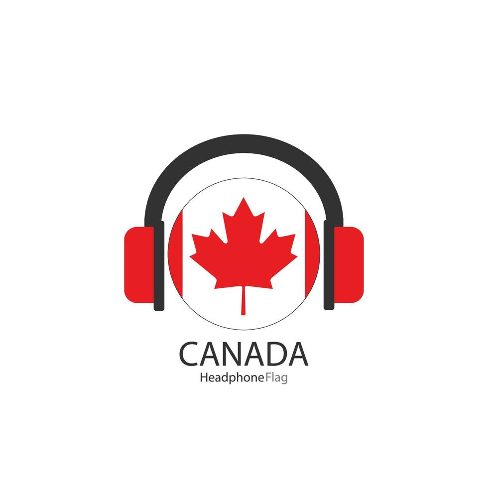 Canada headphone flag vector on white background.