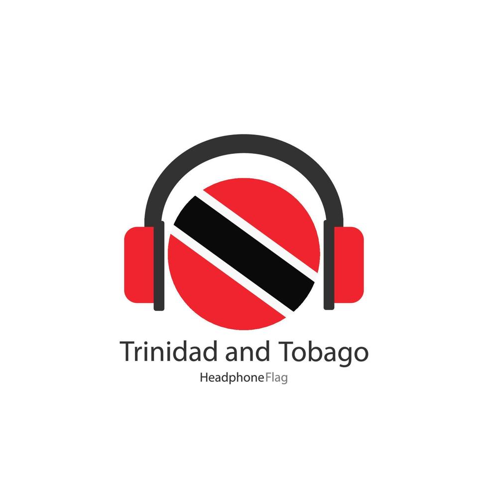 Trinidad and Tobago headphone flag vector on white background.
