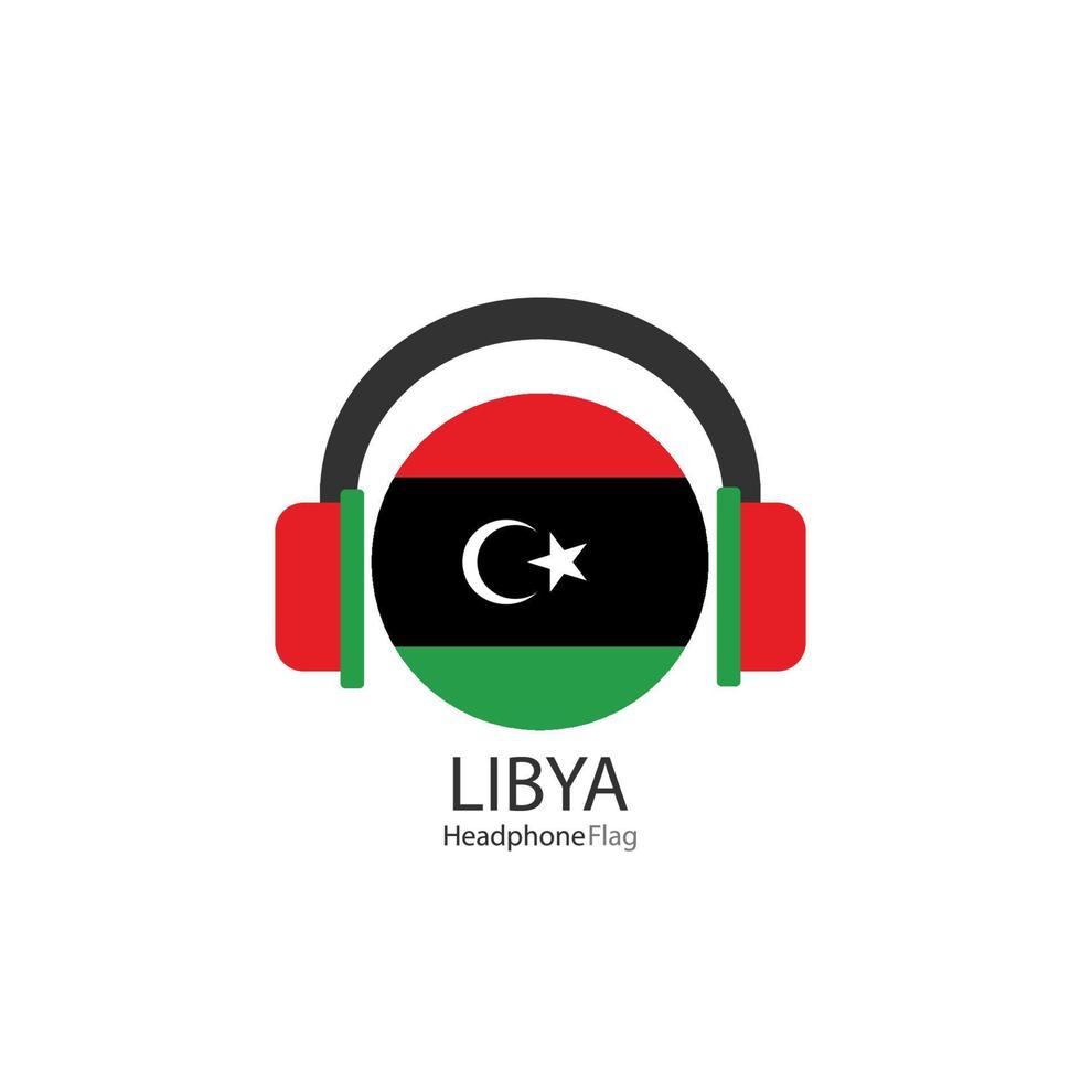 Libya headphone flag vector on white background.