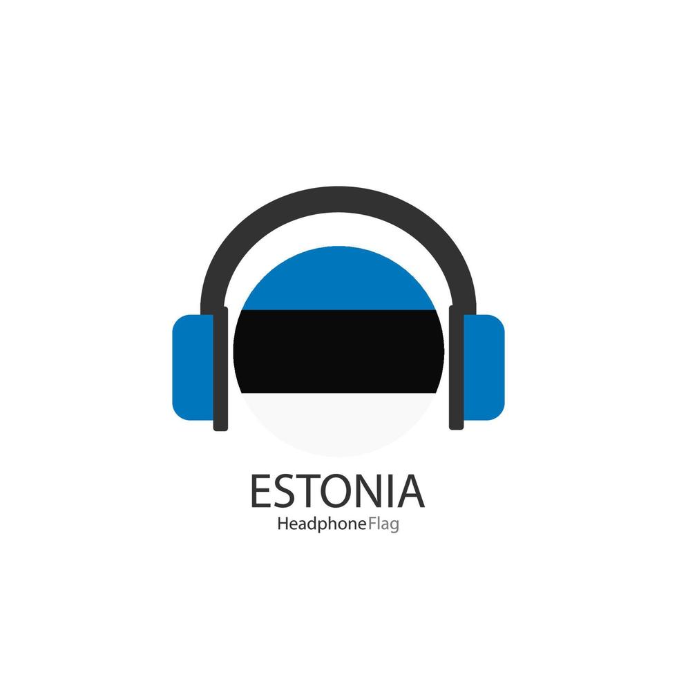 vector de bandera de auriculares de estonia sobre fondo blanco.