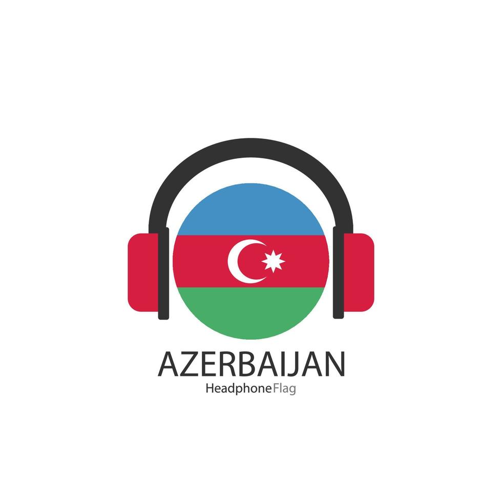 Azerbaijan headphone flag vector on white background.