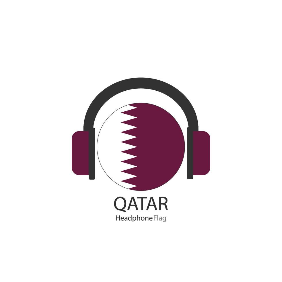 Qatar headphone flag vector on white background.