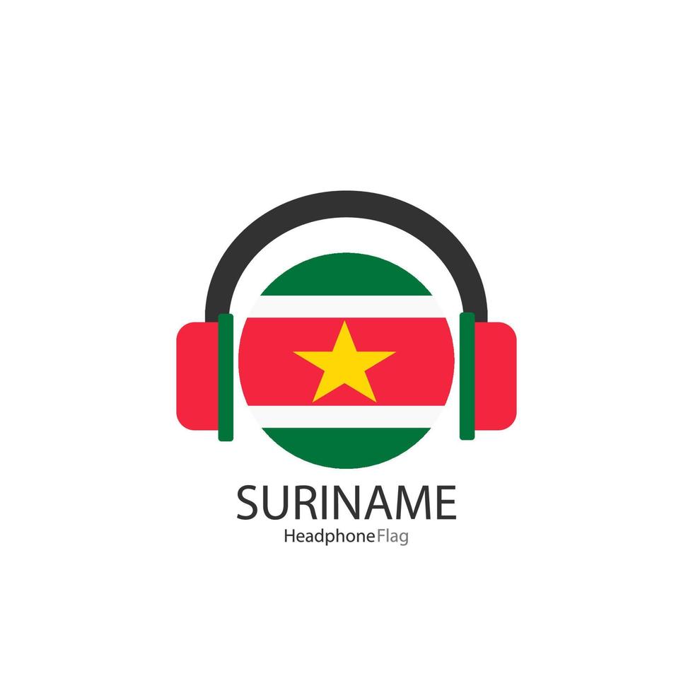 Suriname headphone flag vector on white background.