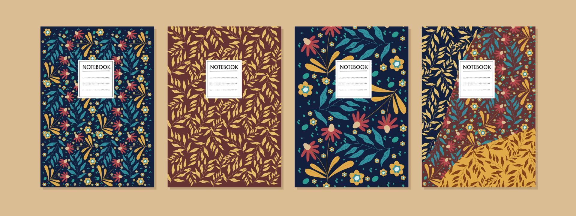 cubierta vectorial con decoración tropical colorida, ilustración para libro, cuaderno, catálogo, folleto. tamaño a4 vector
