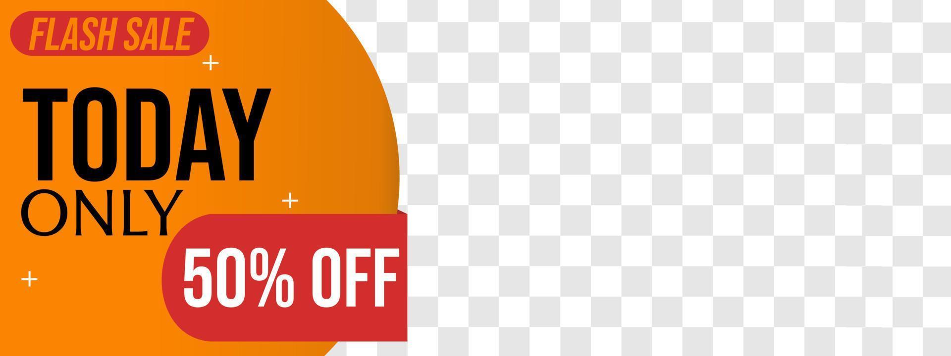 página de portada de venta flash.fondo rojo naranja.diseño de foto editable.plantilla de banner de anuncio web de línea de tiempo. para publicidad de promoción de descuento vector