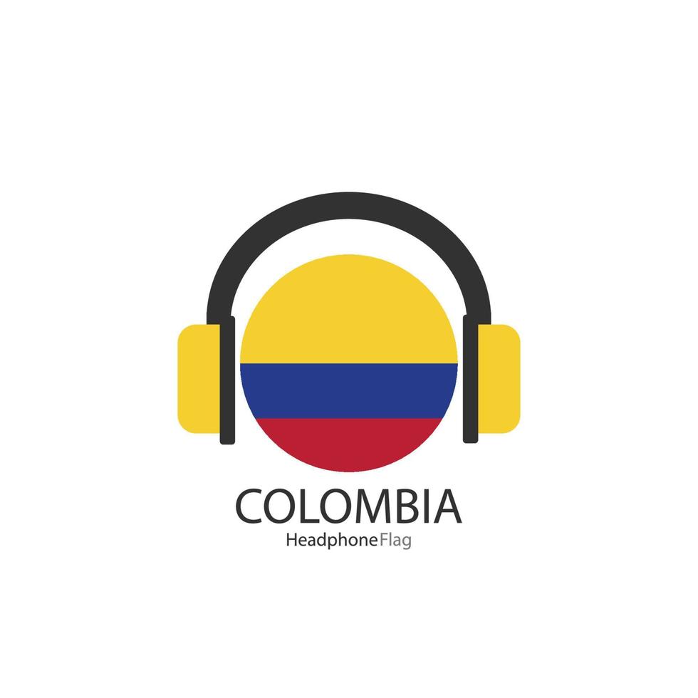 Colombia headphone flag vector on white background.