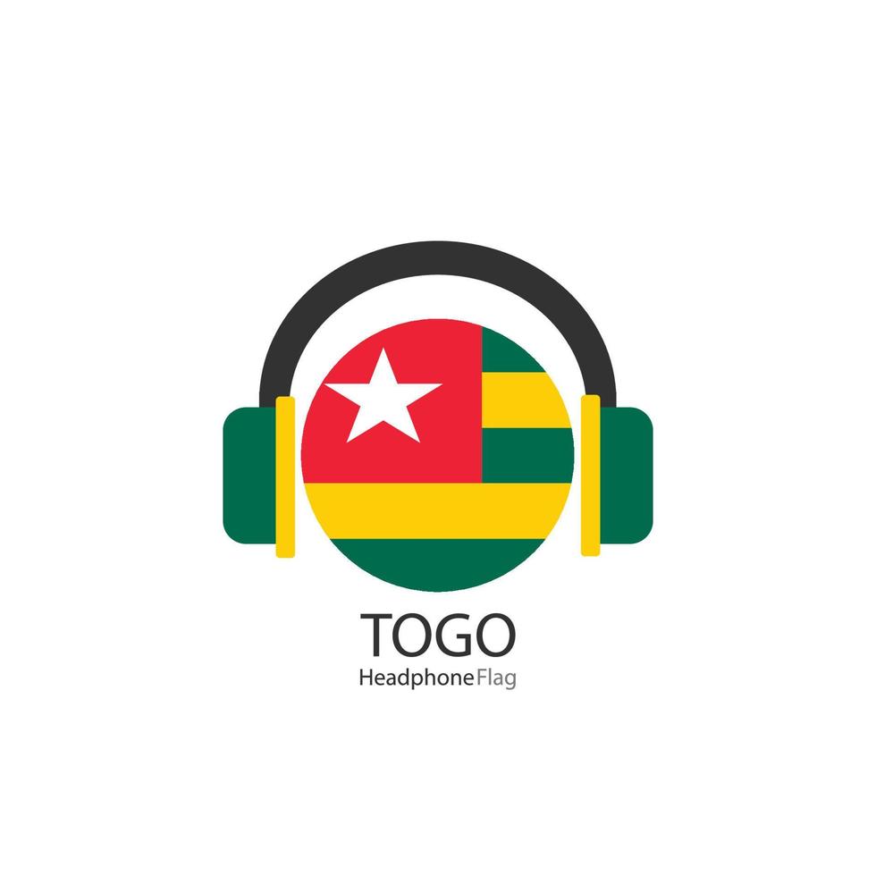 Togo headphone flag vector on white background.