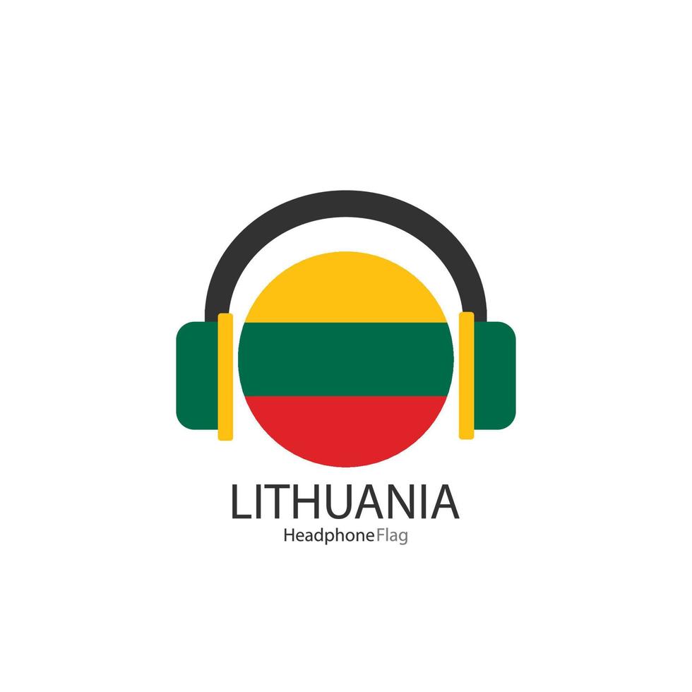 Lithuania headphone flag vector on white background.