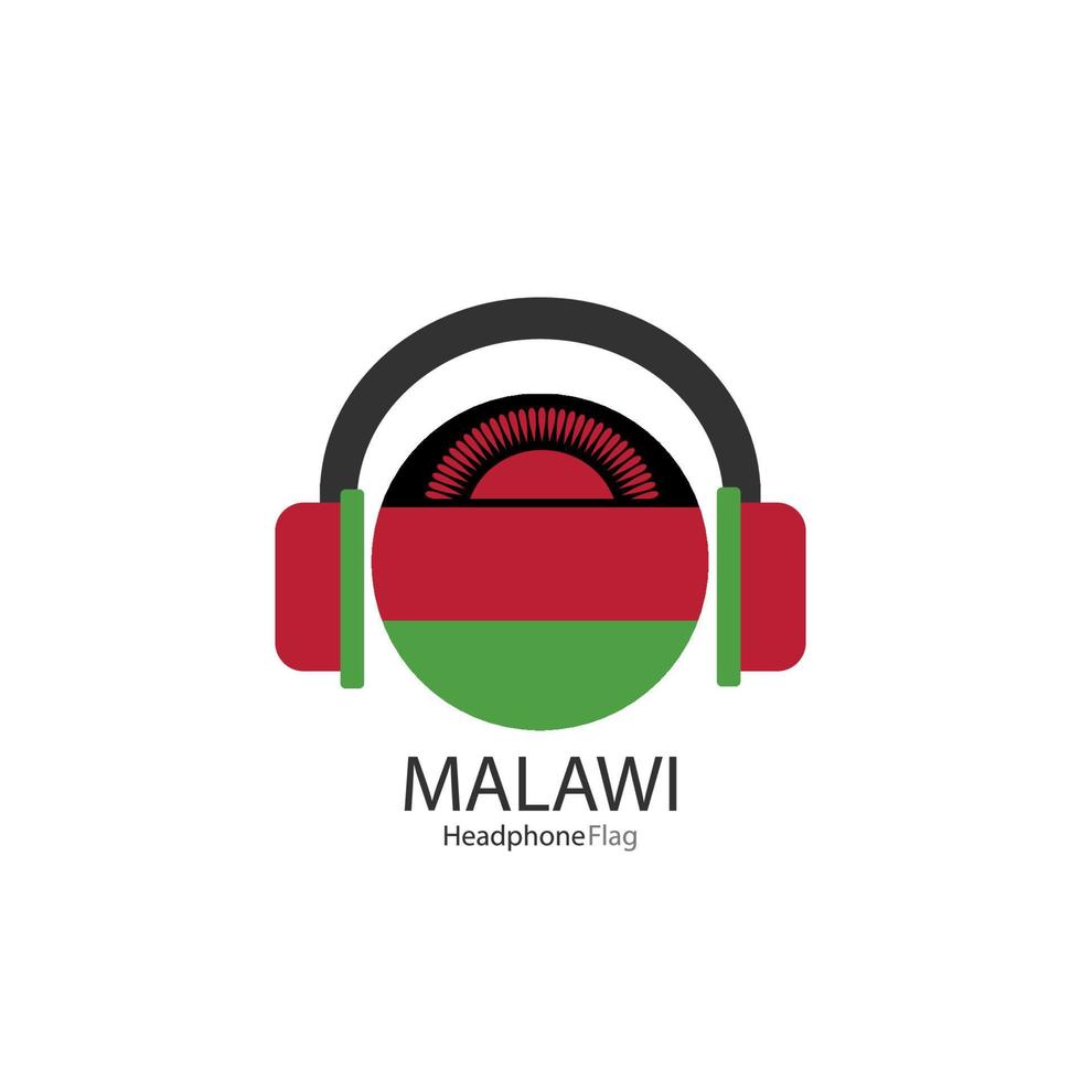 Malawi headphone flag vector on white background.
