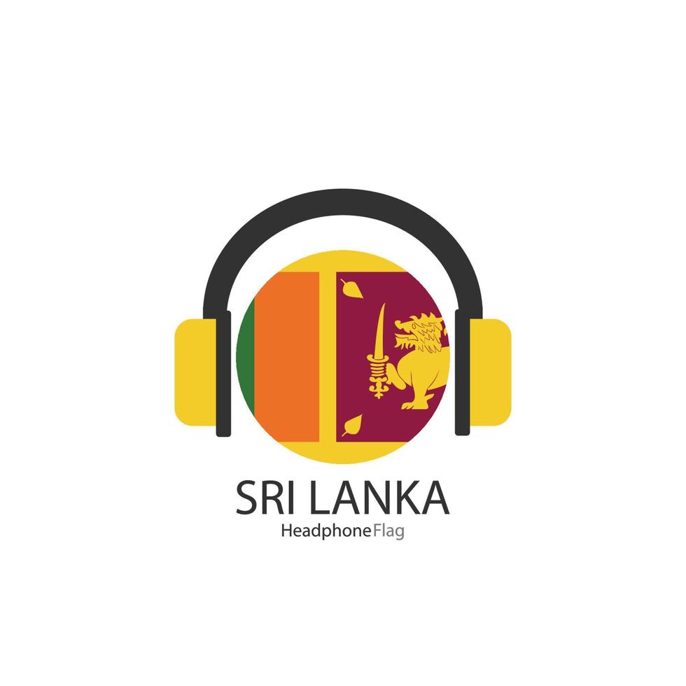 Sri Lanka headphone flag vector on white background.