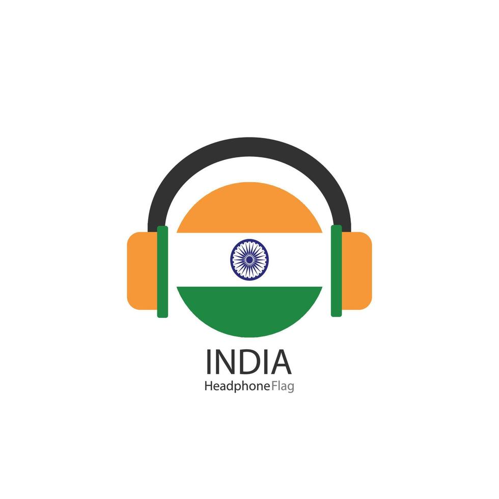 India headphone flag vector on white background.