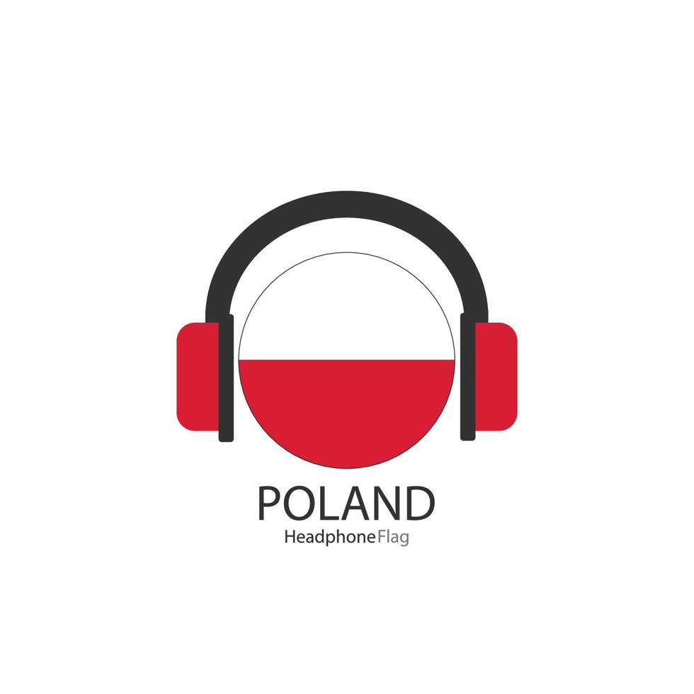 Poland headphone flag vector on white background.