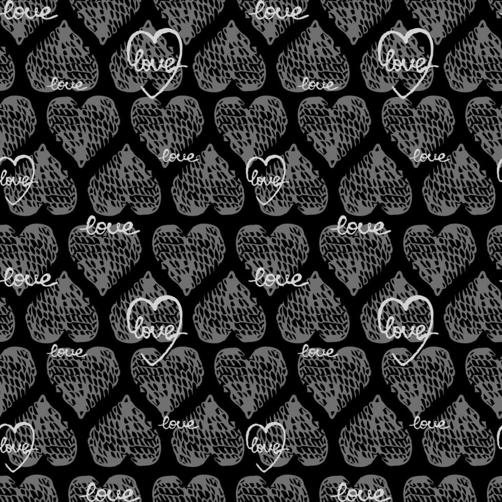 Vector seamless background with gray heart shape. Use it for wallpaper, textile print, pattern fills, web page, surface textures, wrapping paper, design of presentation and other graphic design